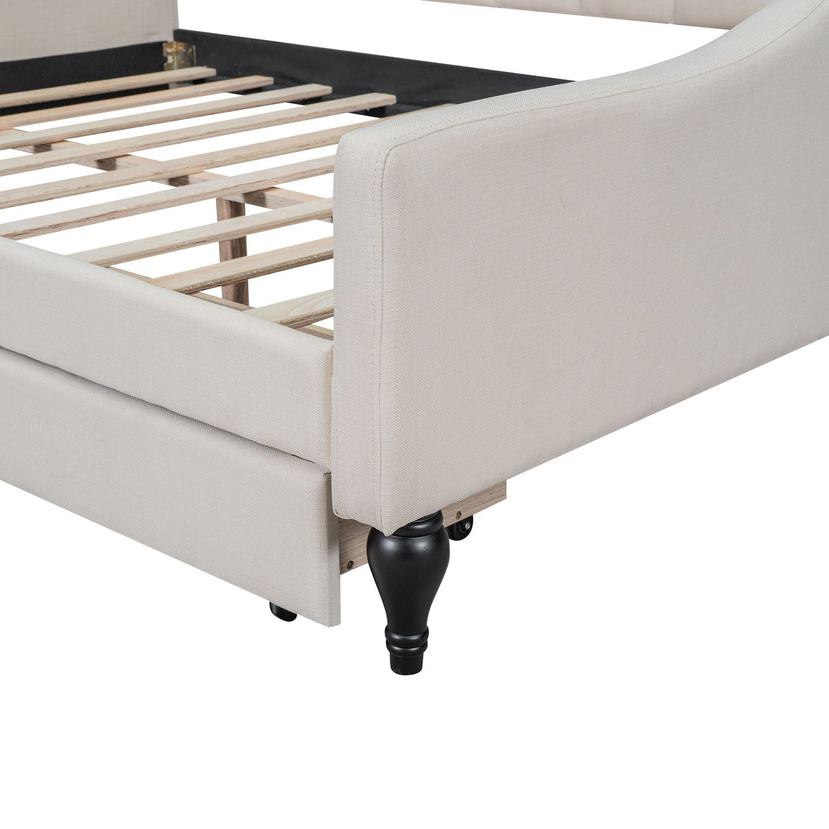 Tufted Upholstered Full-Size Daybed | Beige