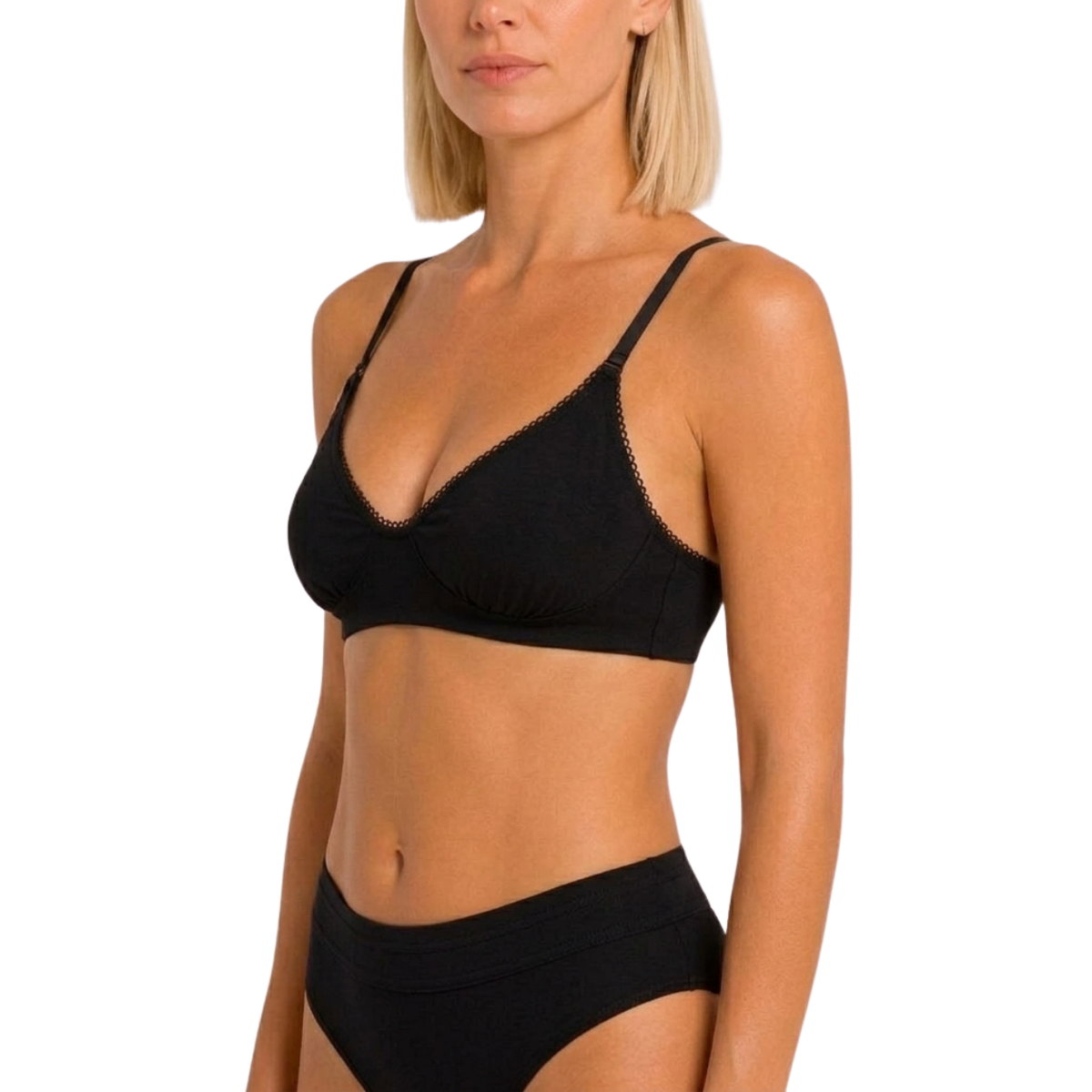 Organic Cotton Wireless Plunge Bralette