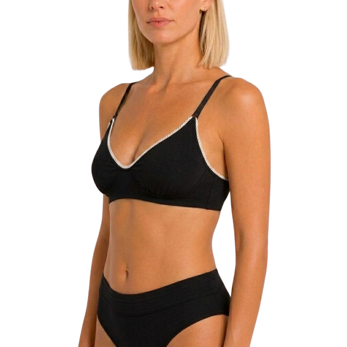 Organic Cotton Wireless Plunge Bralette
