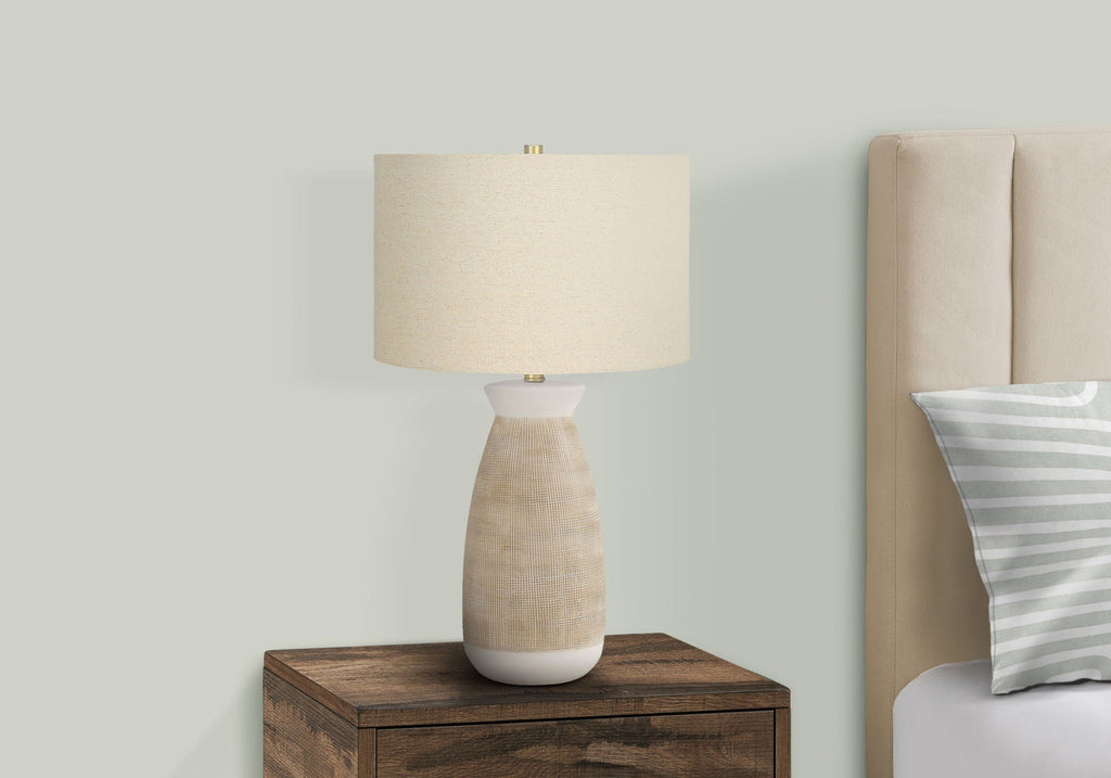Ceramic Table Lamp with 3-Way Switch - Cream