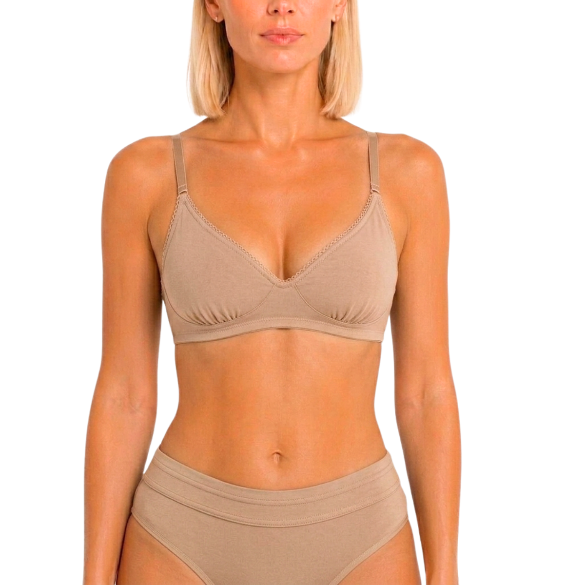 Organic Cotton Wireless Plunge Bralette