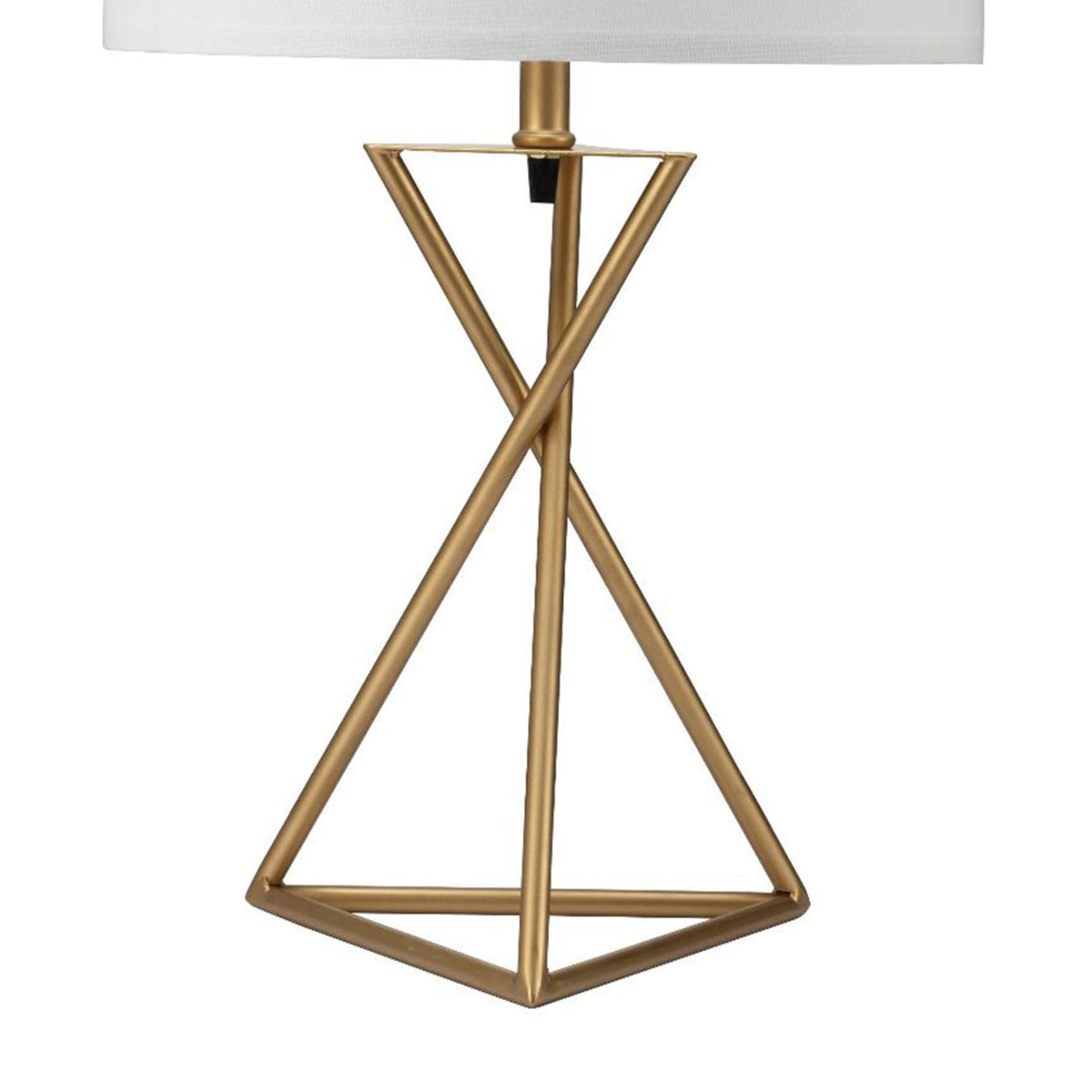 26.25" Tall Ester Mid-Century Metal Table Lamp with Hourglass Design - Gold