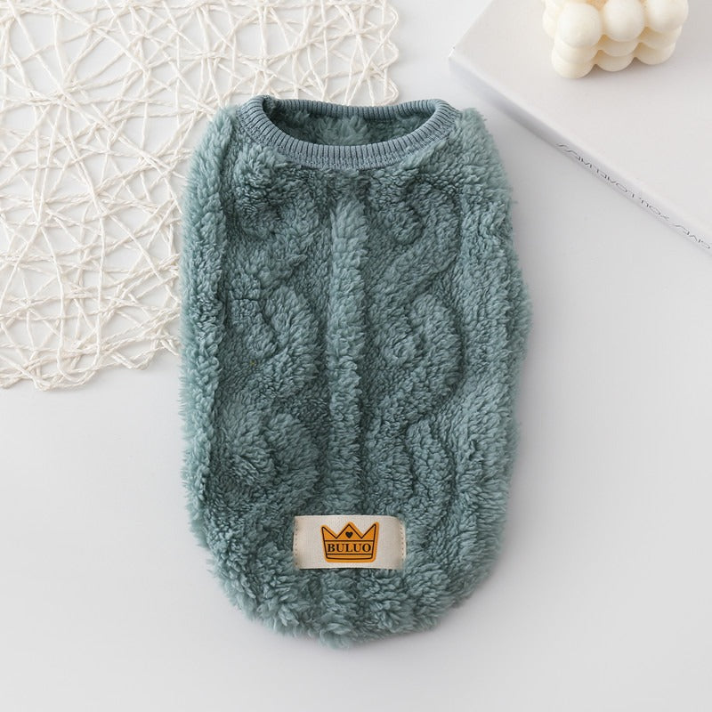 Autumn and Winter New Pet Clothes Dog Warm Cotton Jacket Vest Double Sided Velvet Vest Teddy Bears Cat Clothes