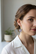 Handmade Pastel Floral Crochet Dangle Earrings for Women