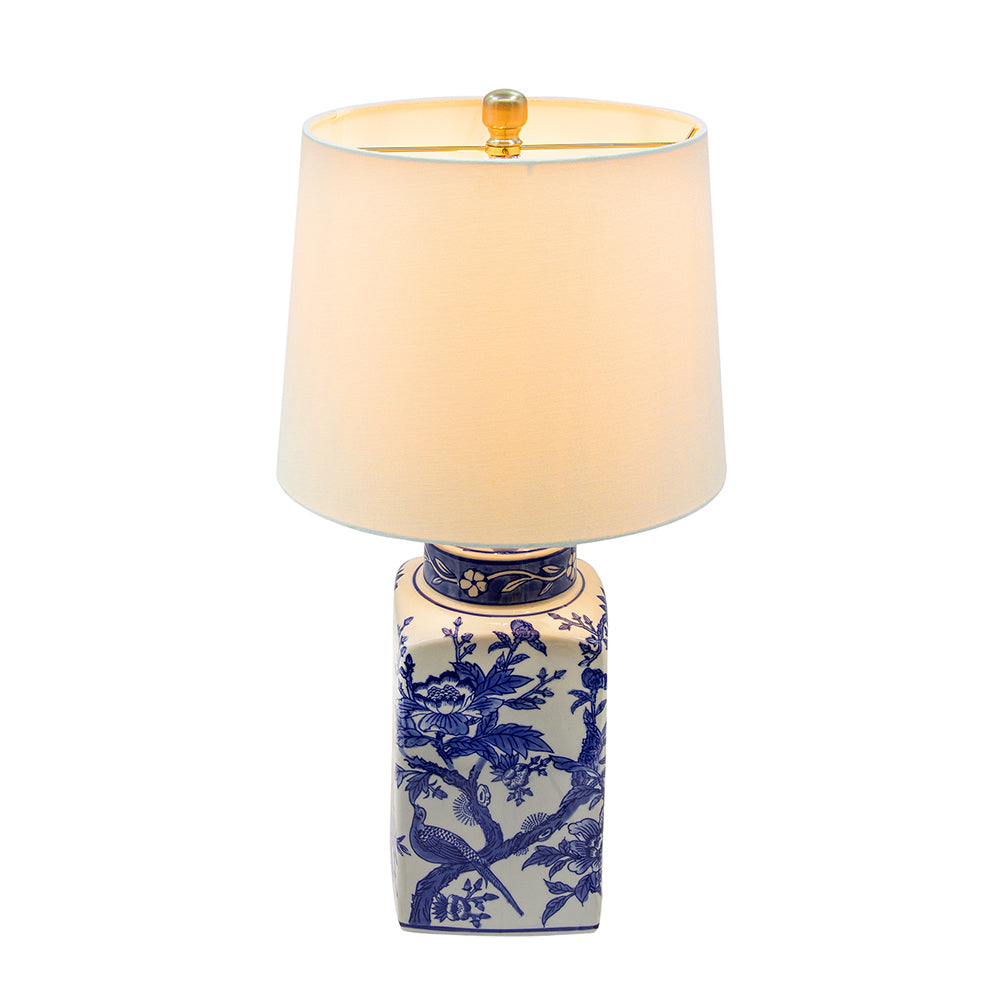 Blue & White Botanical Ceramic Table Lamp