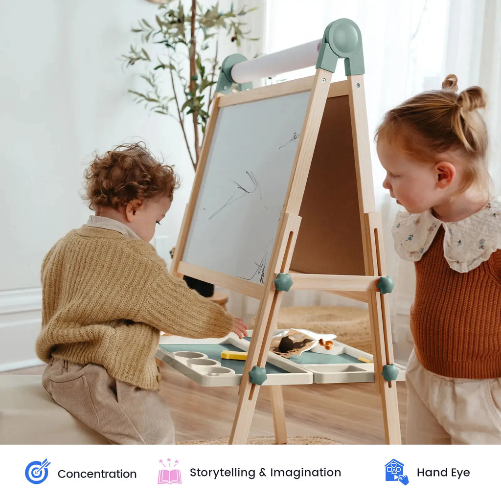 Tiny Land® Magnitales Art Easel & Paper Roll Bundle