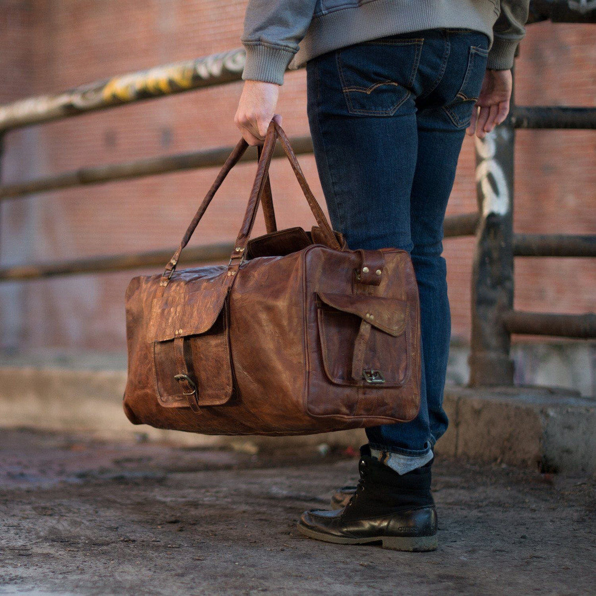 Portland Full-Grain Leather Duffel Bag | Vintage Brown