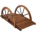 Arched Fir Wood Garden Bridge | Brown