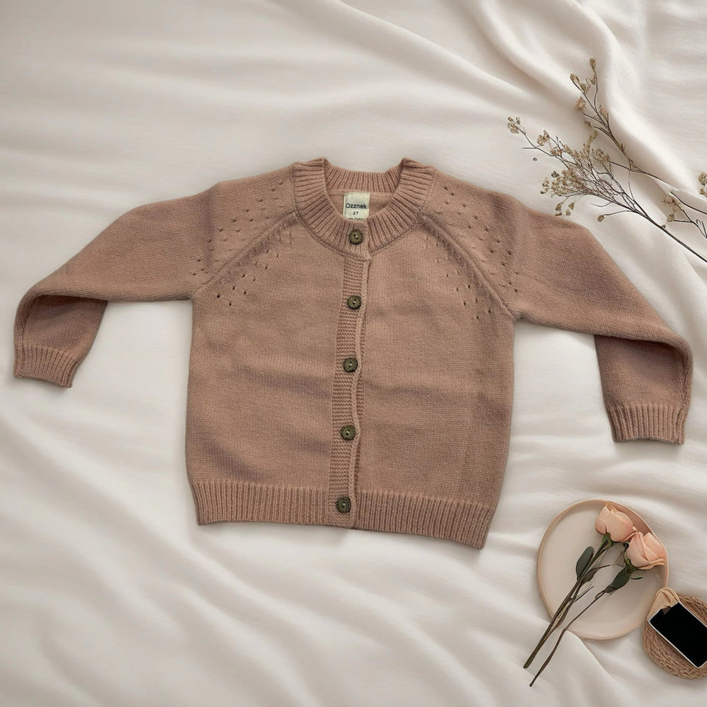 Kids Organic Cotton Cardigan | Cloud-Soft, Hypoallergenic, Made in Peru | Sizes 1T-4T