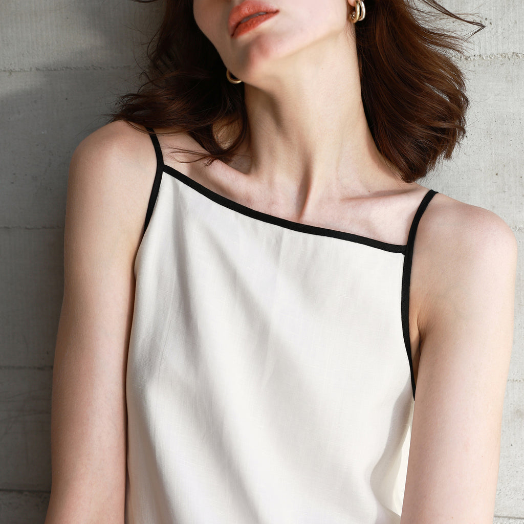 Tencel Linen Strap Dress White Short Dress for Women Summer Cross-color Casual Cotton Linen Vest Dress