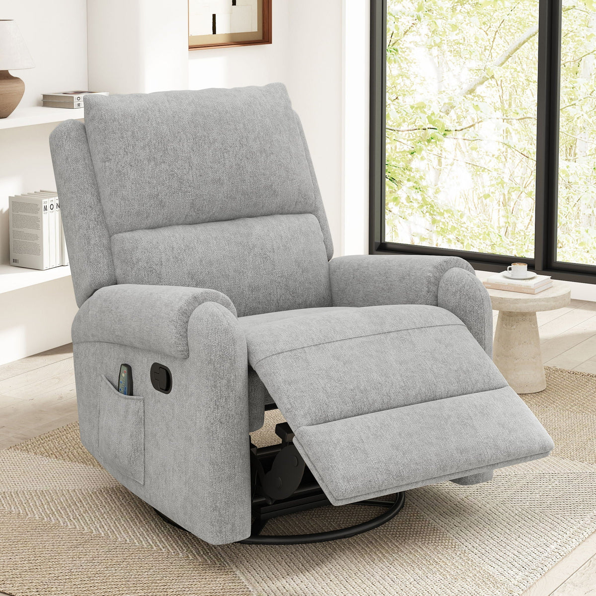 Fabric Massage Recliner | Swivel & Rocking Base