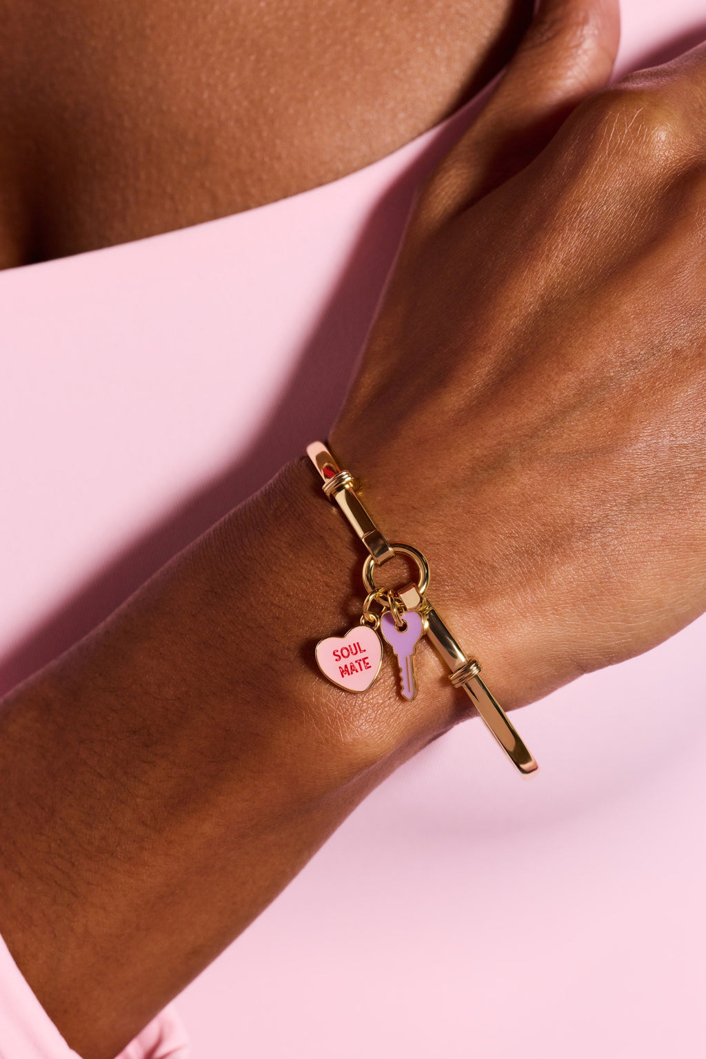 Sweethearts® ‘Soul Mate’ Heart & Key Tension Bangle