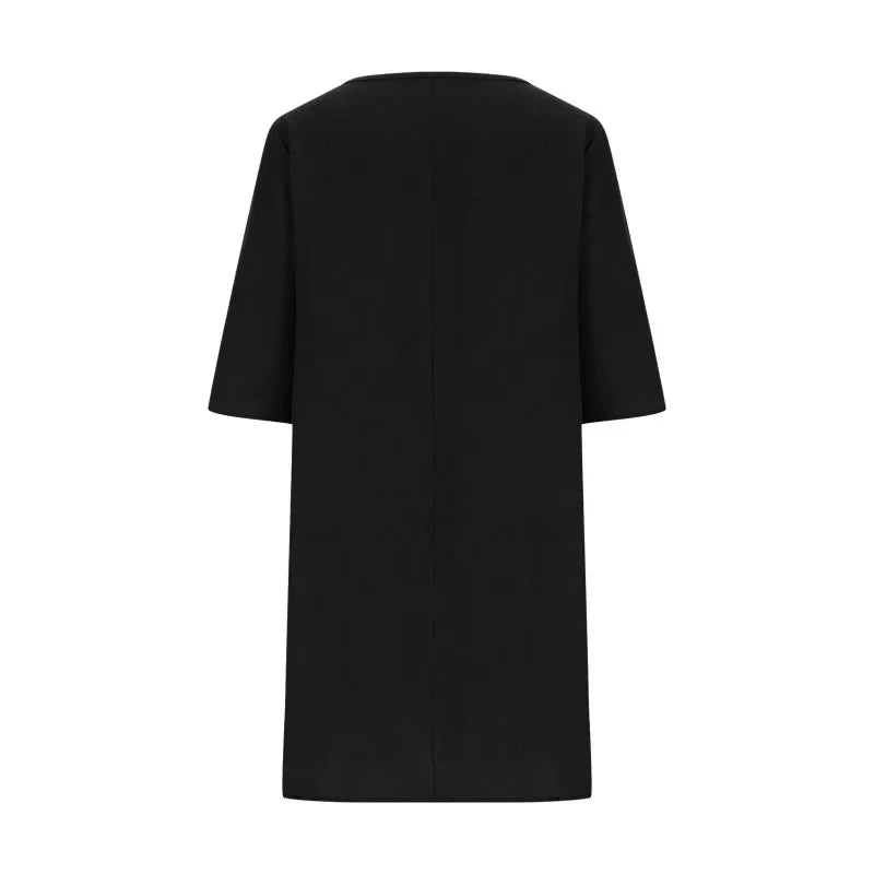 Cotton Linen Casual Summer Dress – Loose Fit, Vintage Streetwear Style | S–XXXL