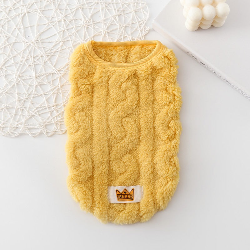 Autumn and Winter New Pet Clothes Dog Warm Cotton Jacket Vest Double Sided Velvet Vest Teddy Bears Cat Clothes
