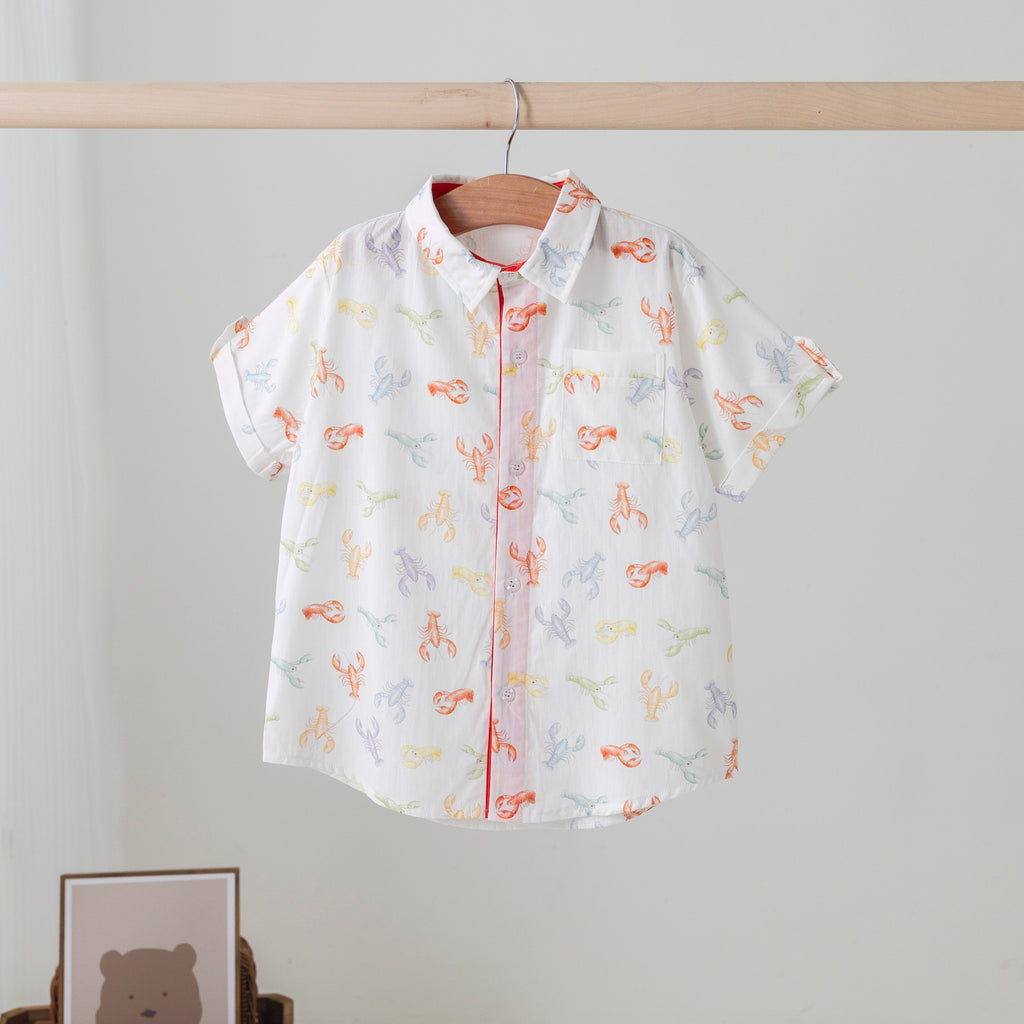 Colorful Claws Organic Cotton Crawfish Collared Shirt