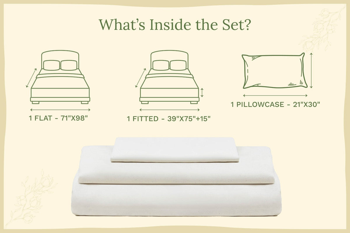 Organic Cotton Sateen Bed Sheet Set | GOTS Certified, Silky-Soft & Breathable | Organic Cotton Mart