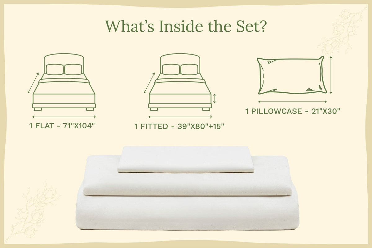 Organic Cotton Sateen Bed Sheet Set | GOTS Certified, Silky-Soft & Breathable | Organic Cotton Mart