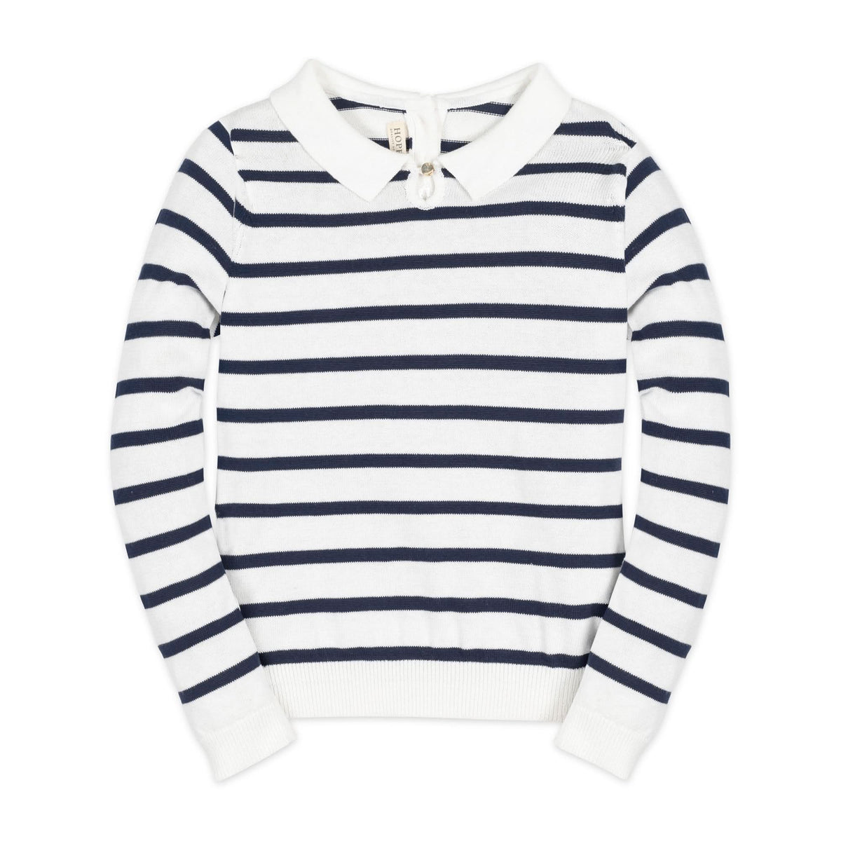 Organic French Collared Keyhole Sweater
