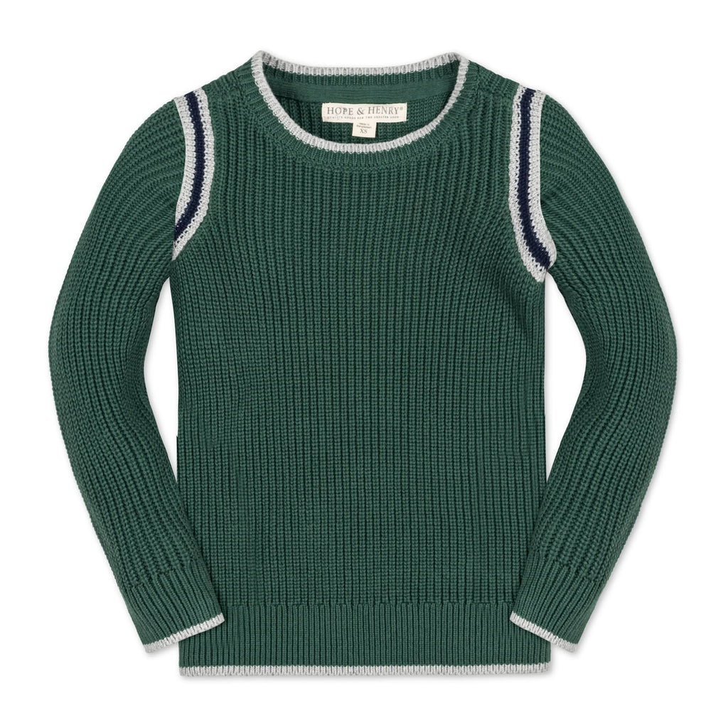 Boys’ Organic Cotton Crewneck Sweater – Collegiate Green