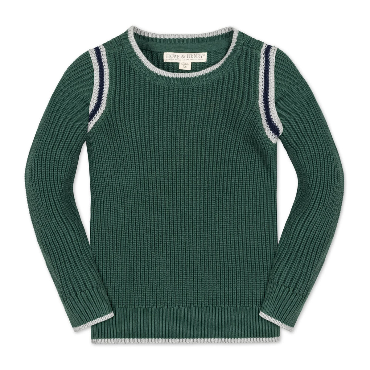 Boys’ Organic Cotton Crewneck Sweater – Collegiate Green