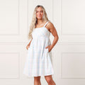 Women’s Organic Cotton Seersucker Sundress – Pastel Check