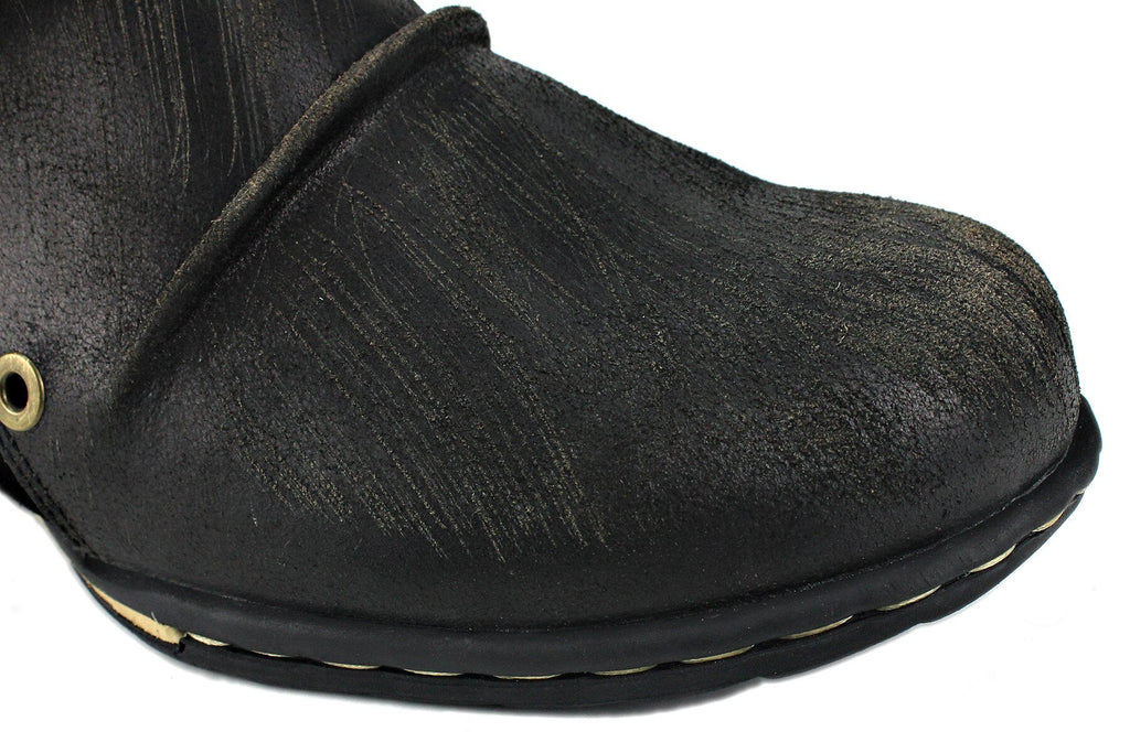 OSSTONE Leather Buckle Ankle Boots | Black