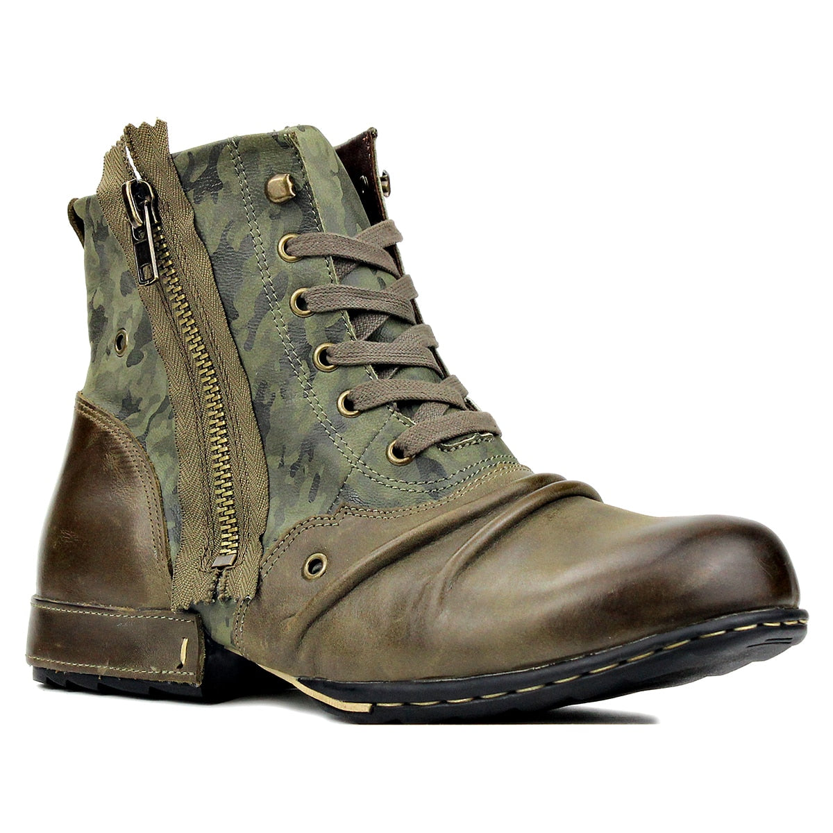 OSSTONE Vintage Leather Chukka Boots | Green