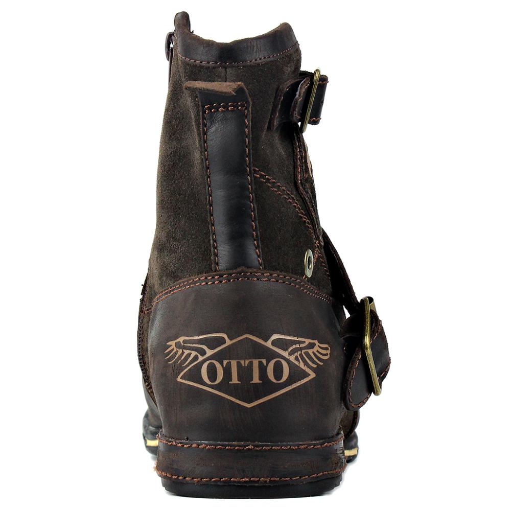 OSSTONE Vintage Leather Chukka Boots | Dark Brown