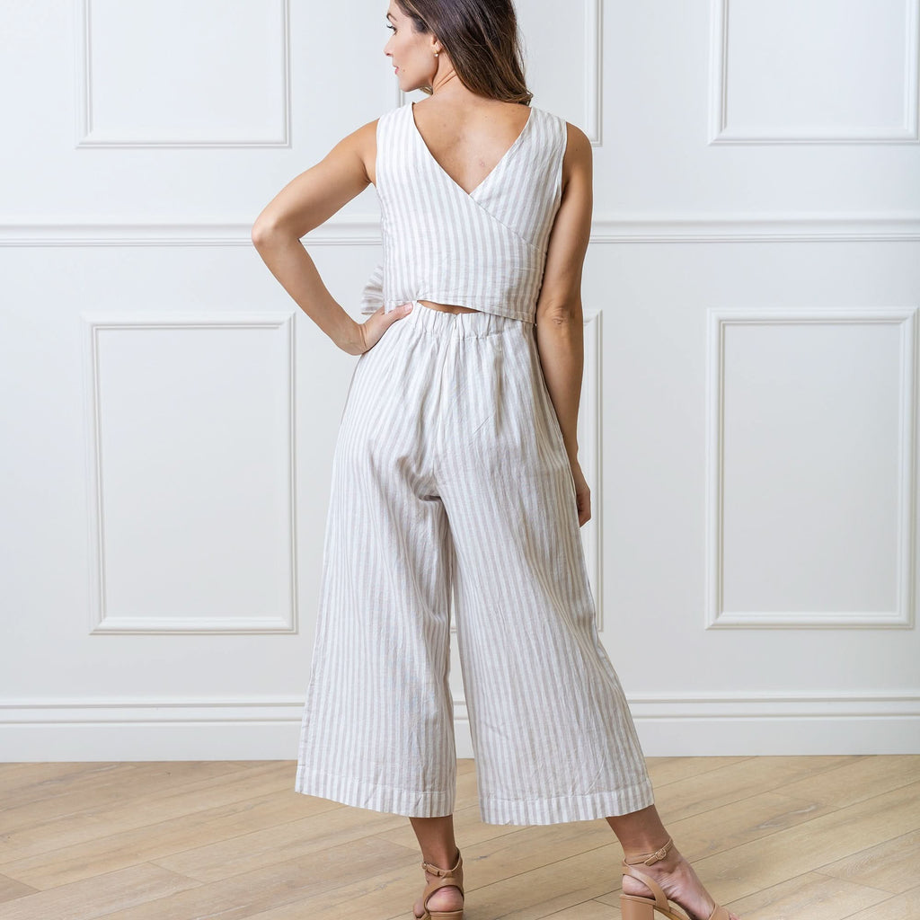 Tie-Waist Wide Leg Jumpsuit