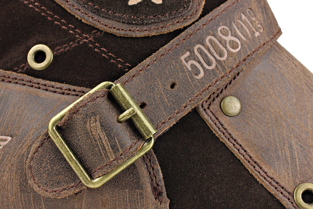 OSSTONE Leather Stitch-Detail Ankle Boots | Light Brown