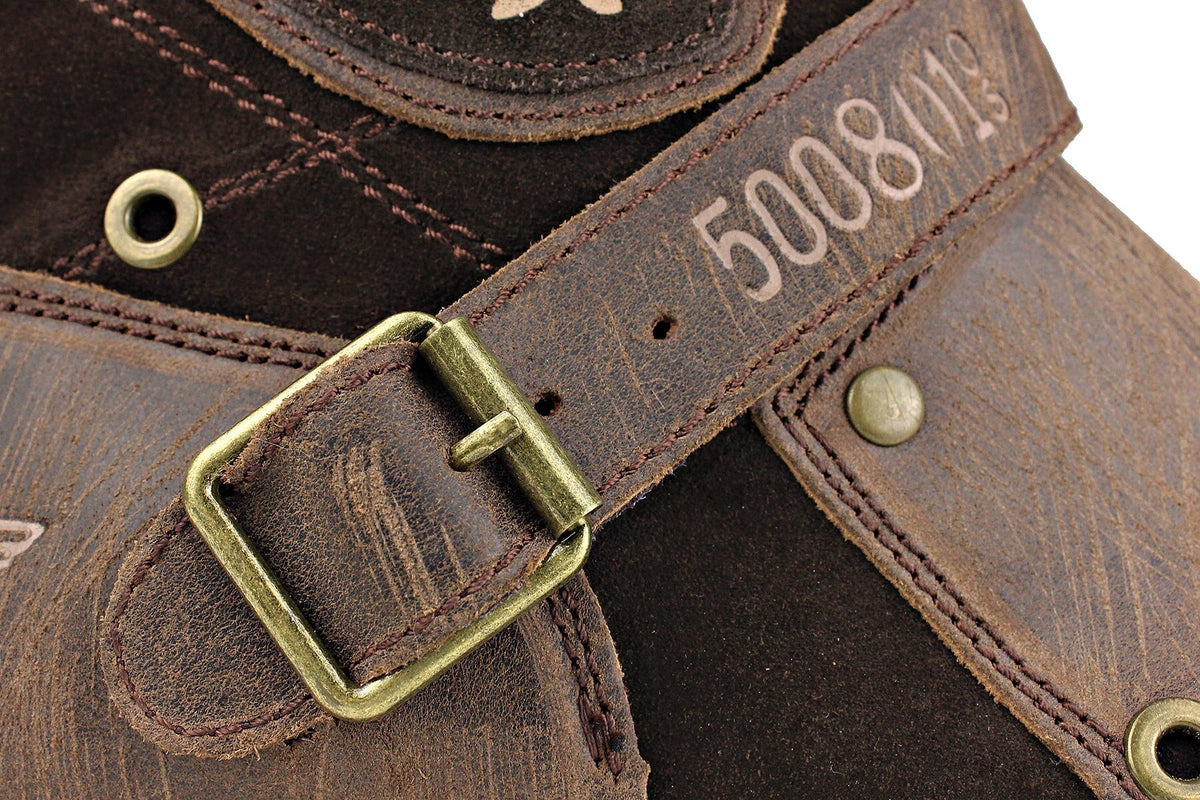 OSSTONE Leather Stitch-Detail Ankle Boots | Light Brown