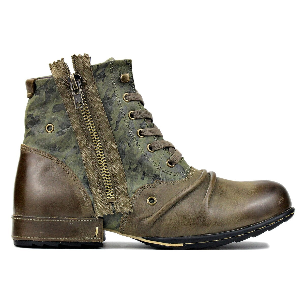 OSSTONE Vintage Leather Chukka Boots | Green