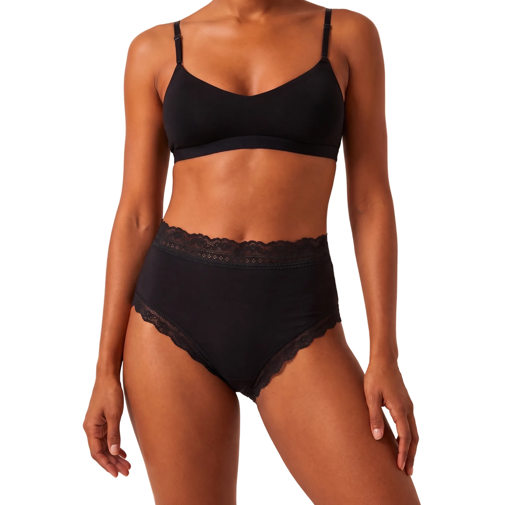 Organic Cotton Lace High-Rise Brief
