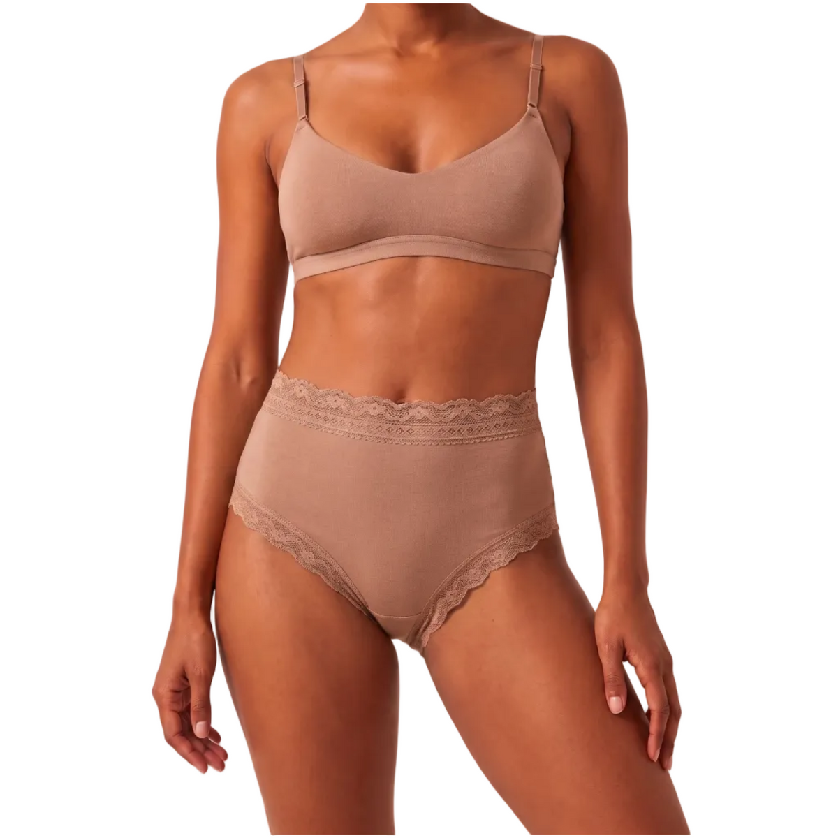 Organic Cotton Lace High-Rise Brief