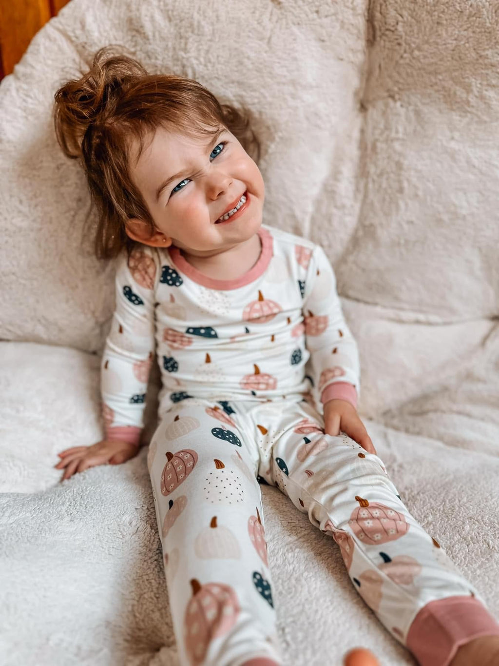 Pretty 'n Pumpkin 2-Piece Bamboo Pajamas | Soft Fall Kids PJ Set | Little Joy Co.