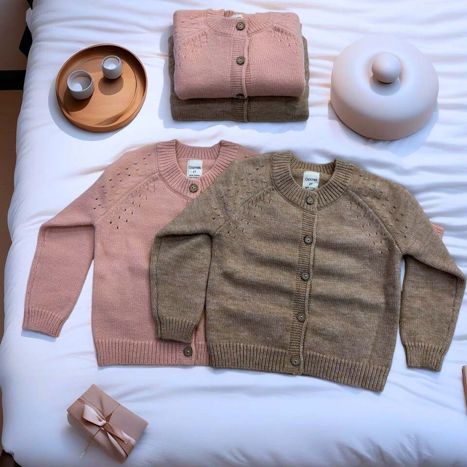 Kids Organic Cotton Cardigan | Cloud-Soft, Hypoallergenic, Made in Peru | Sizes 1T-4T