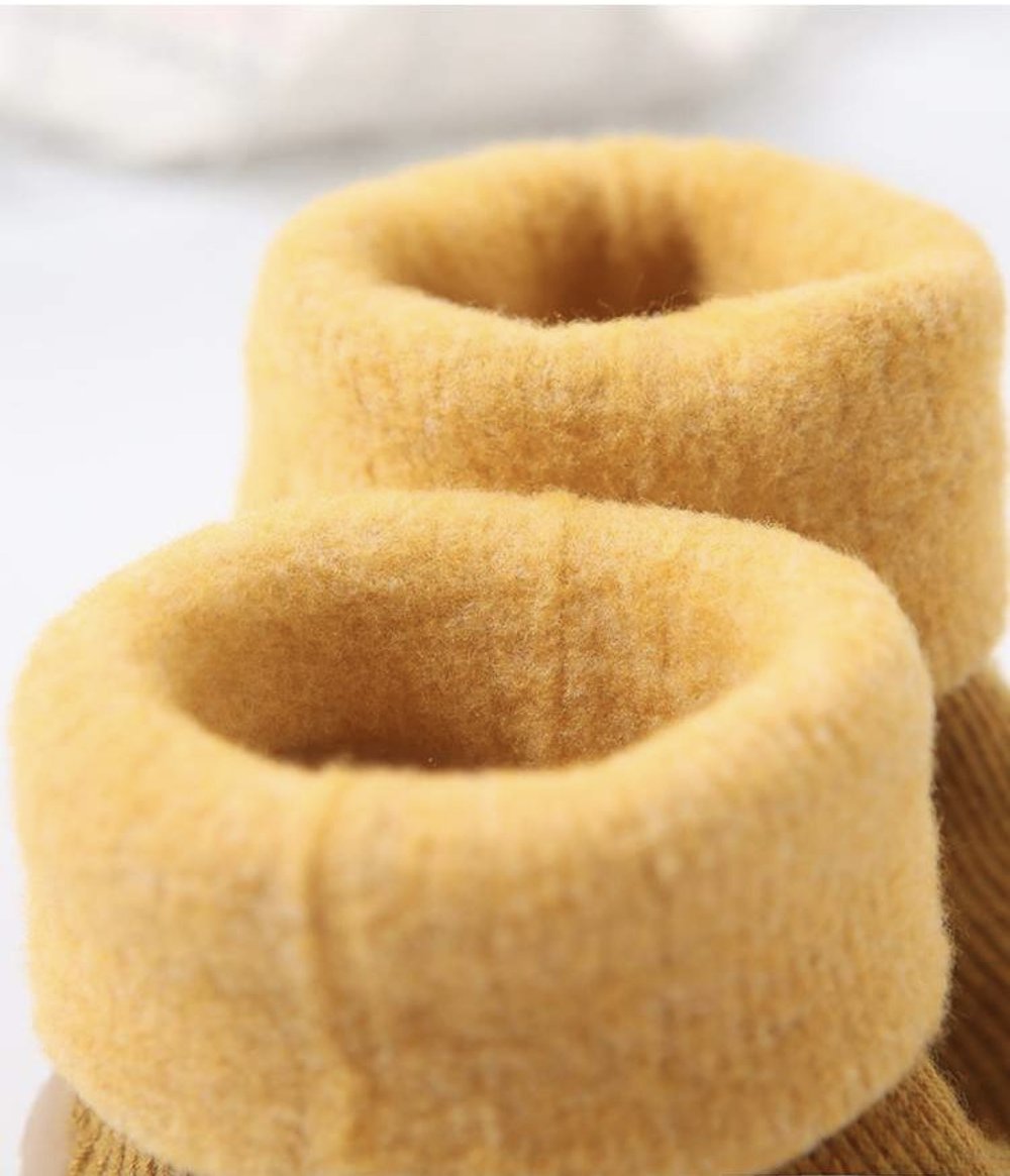 Ozznek Fleece-Lined Toddler Sock Shoes | Rubber Sole, Wide Toe Box | Winter Barefoot Shoes Ages 6M-2.5Y