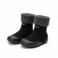 Ozznek Fleece-Lined Toddler Sock Shoes | Rubber Sole, Wide Toe Box | Winter Barefoot Shoes Ages 6M-2.5Y