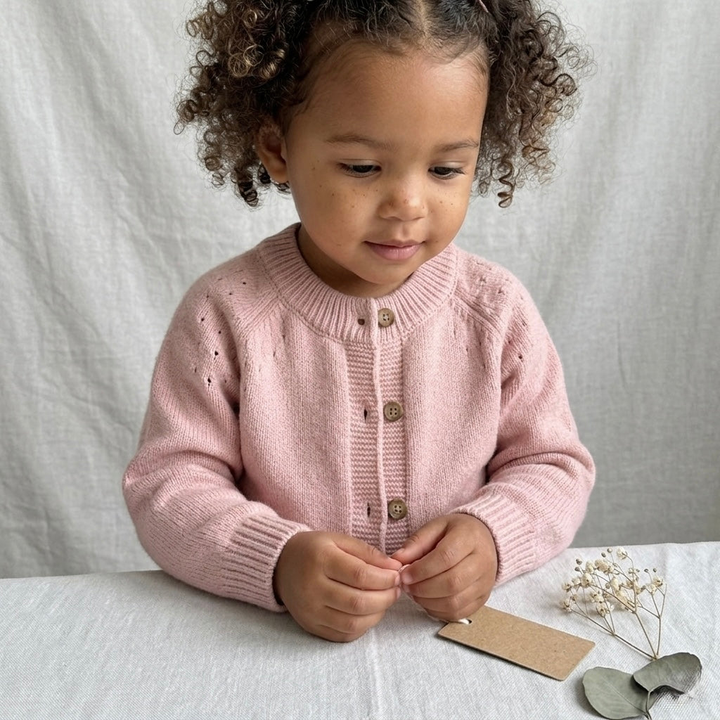 Kids Organic Cotton Cardigan | Cloud-Soft, Hypoallergenic, Made in Peru | Sizes 1T-4T