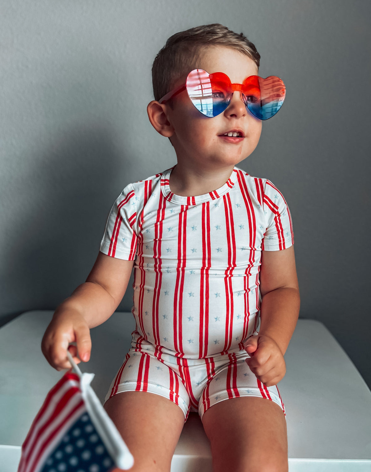 Stars & Stripes 2-Piece Bamboo Pajamas | Patriotic Kids PJ Set | Little Joy Co.