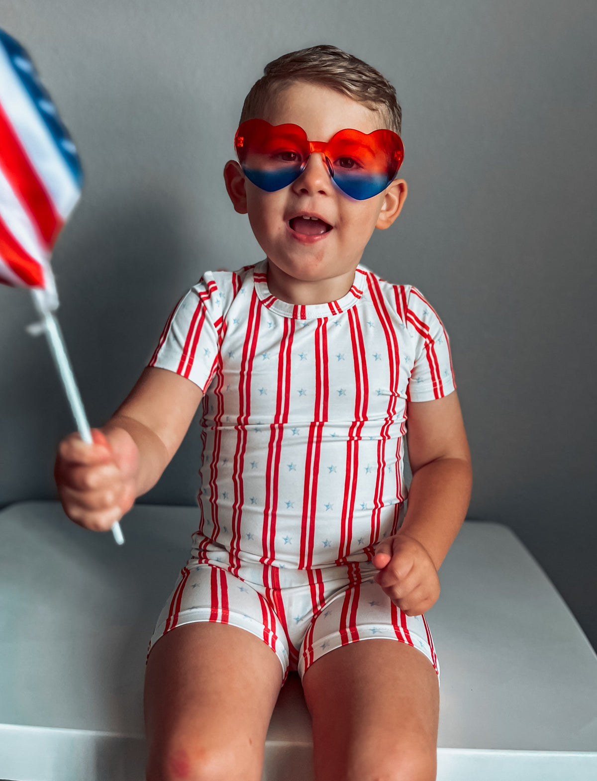 Stars & Stripes 2-Piece Bamboo Pajamas | Patriotic Kids PJ Set | Little Joy Co.