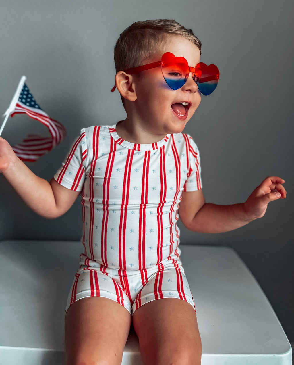 Stars & Stripes 2-Piece Bamboo Pajamas | Patriotic Kids PJ Set | Little Joy Co.