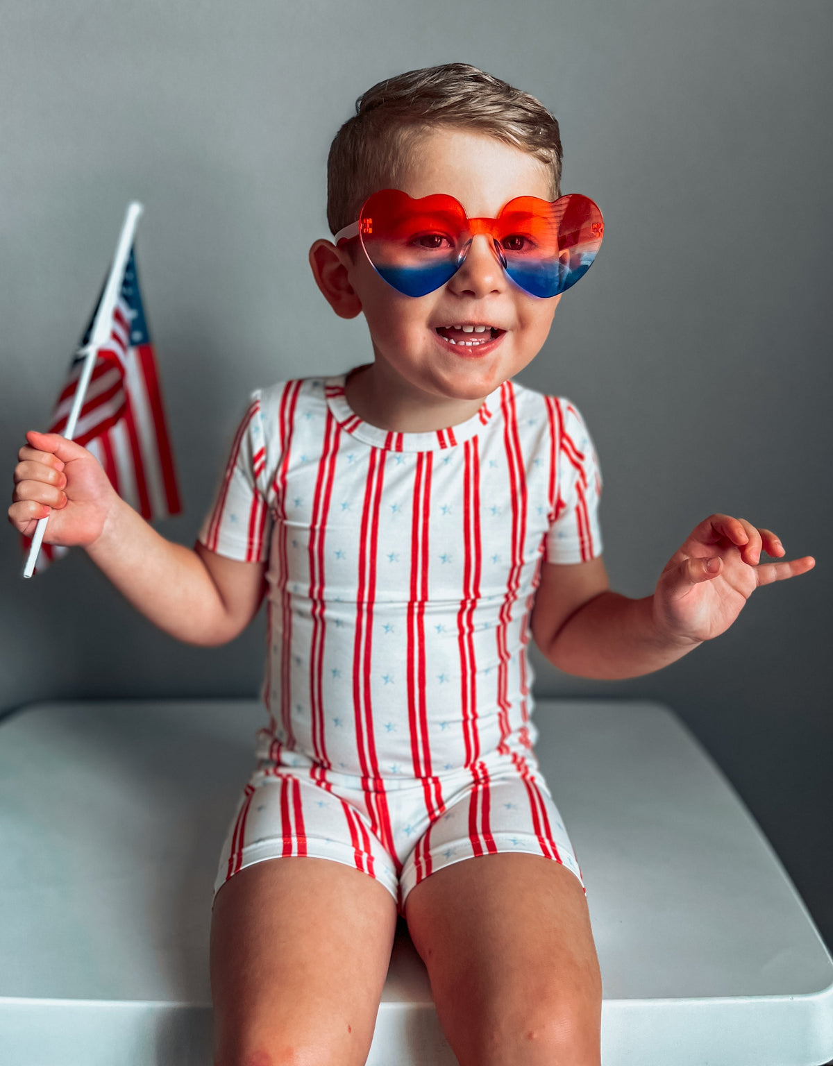 Stars & Stripes 2-Piece Bamboo Pajamas | Patriotic Kids PJ Set | Little Joy Co.