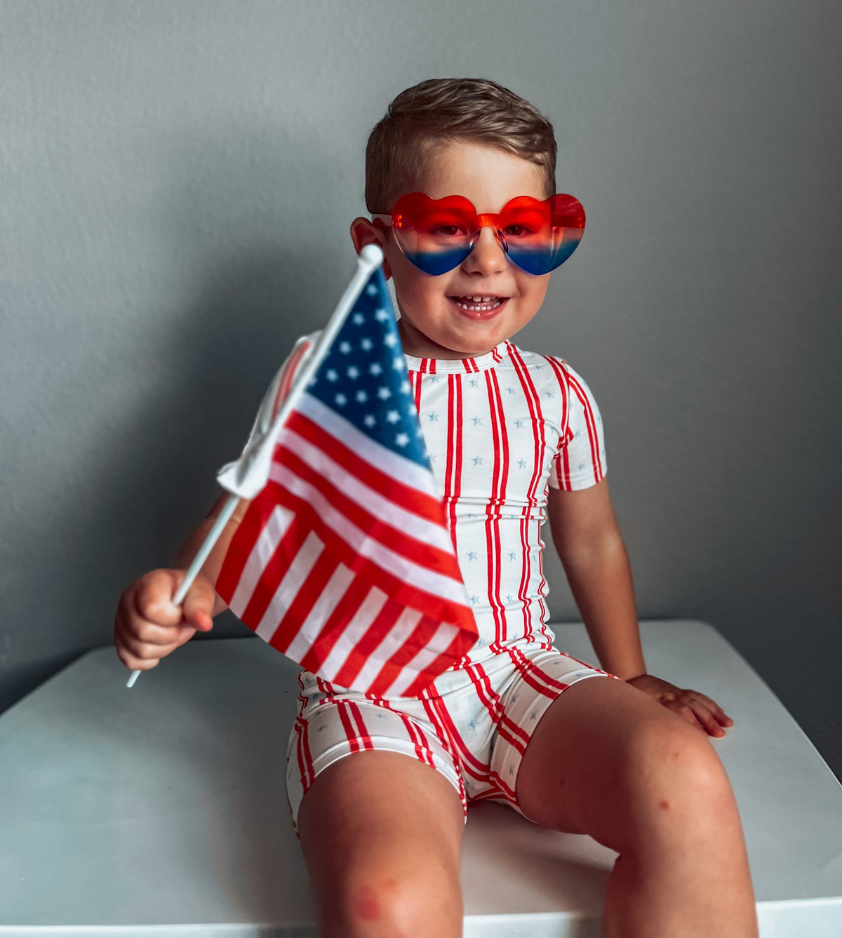 Stars & Stripes 2-Piece Bamboo Pajamas | Patriotic Kids PJ Set | Little Joy Co.