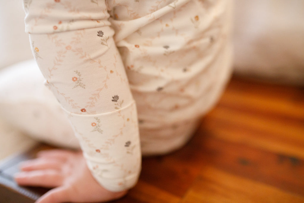 Vintage Blooms 2-Piece Henley Bamboo Pajamas | Soft Floral Kids PJ Set | Little Joy Co.