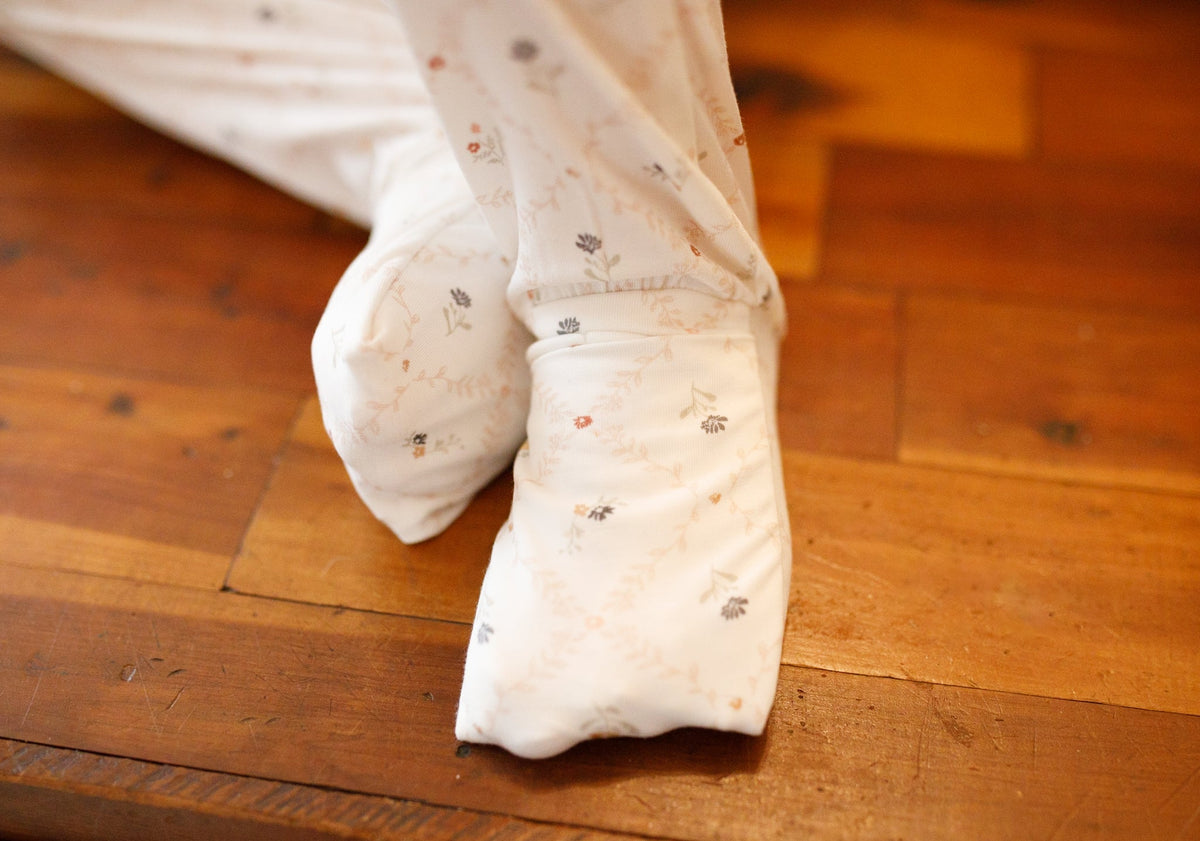 Vintage Blooms 2-Piece Henley Bamboo Pajamas | Soft Floral Kids PJ Set | Little Joy Co.