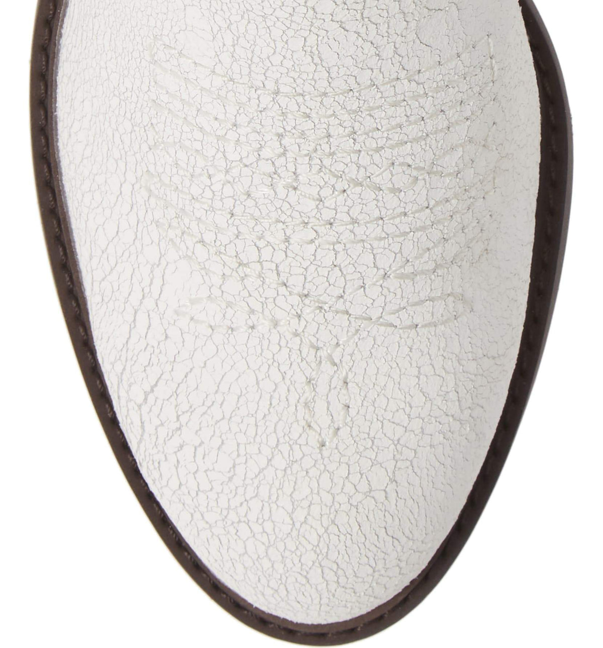 Montrose White Crackle Leather Booties