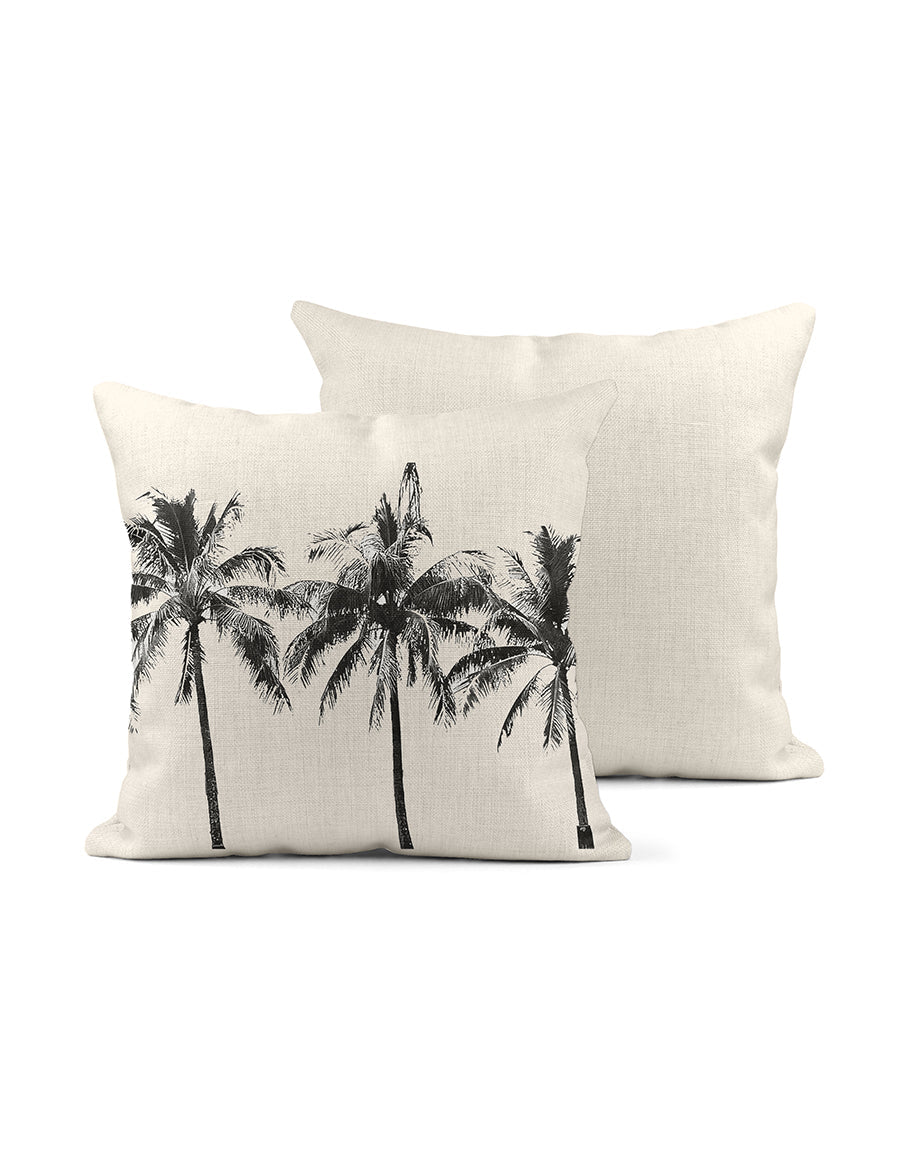 Palm Sharky's Cove Linen Throw Pillow | Handcrafted Linen Accent | Auré lines + spaces