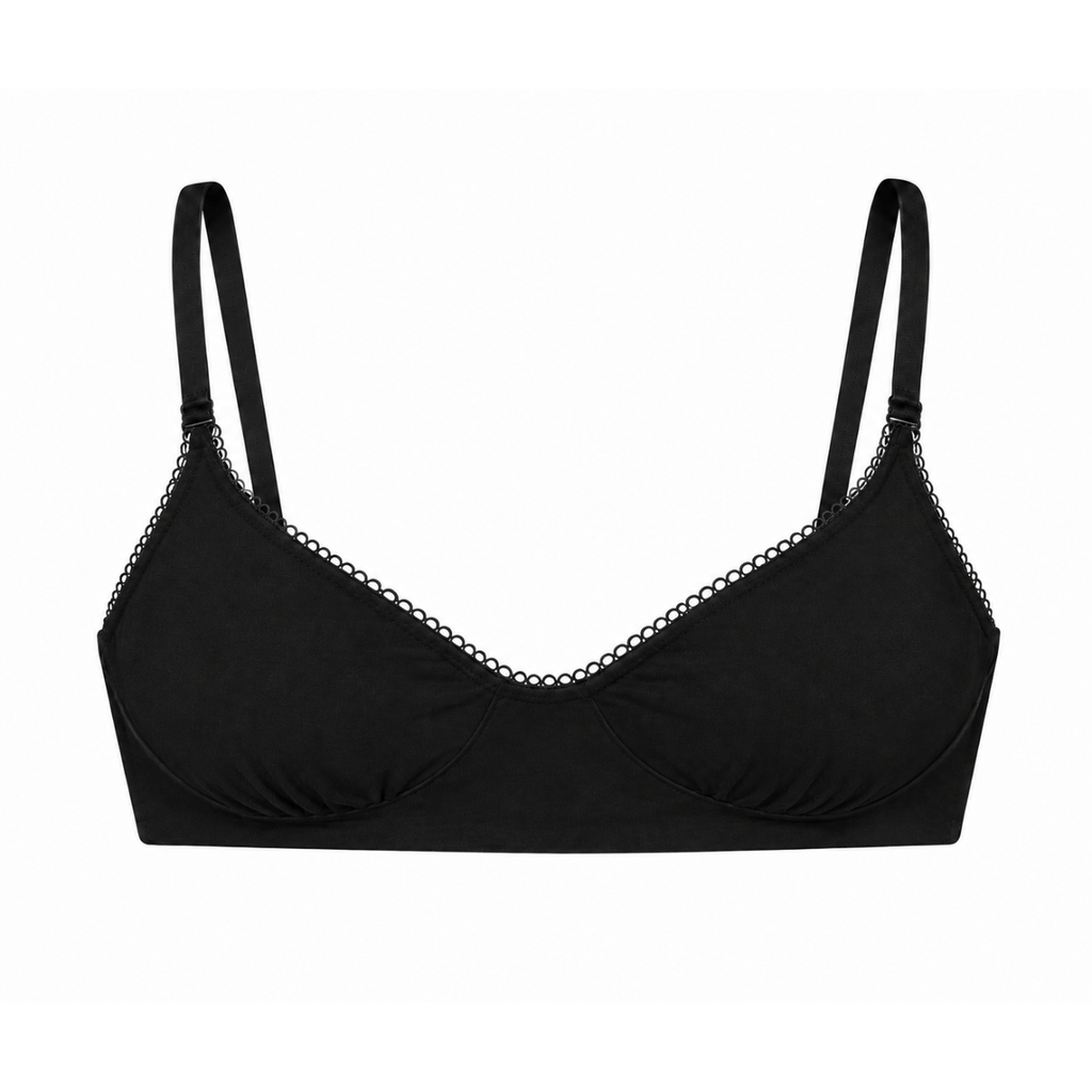 Organic Cotton Wireless Plunge Bralette