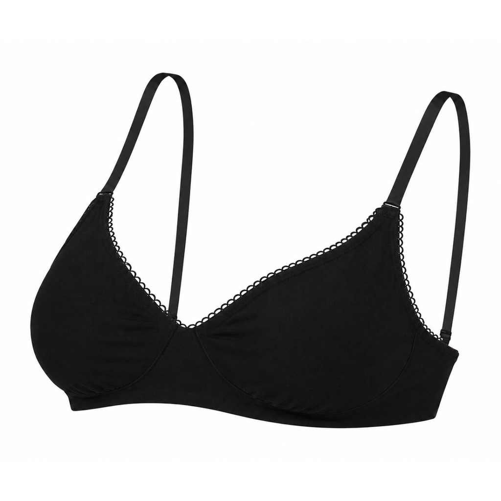 Organic Cotton Wireless Plunge Bralette